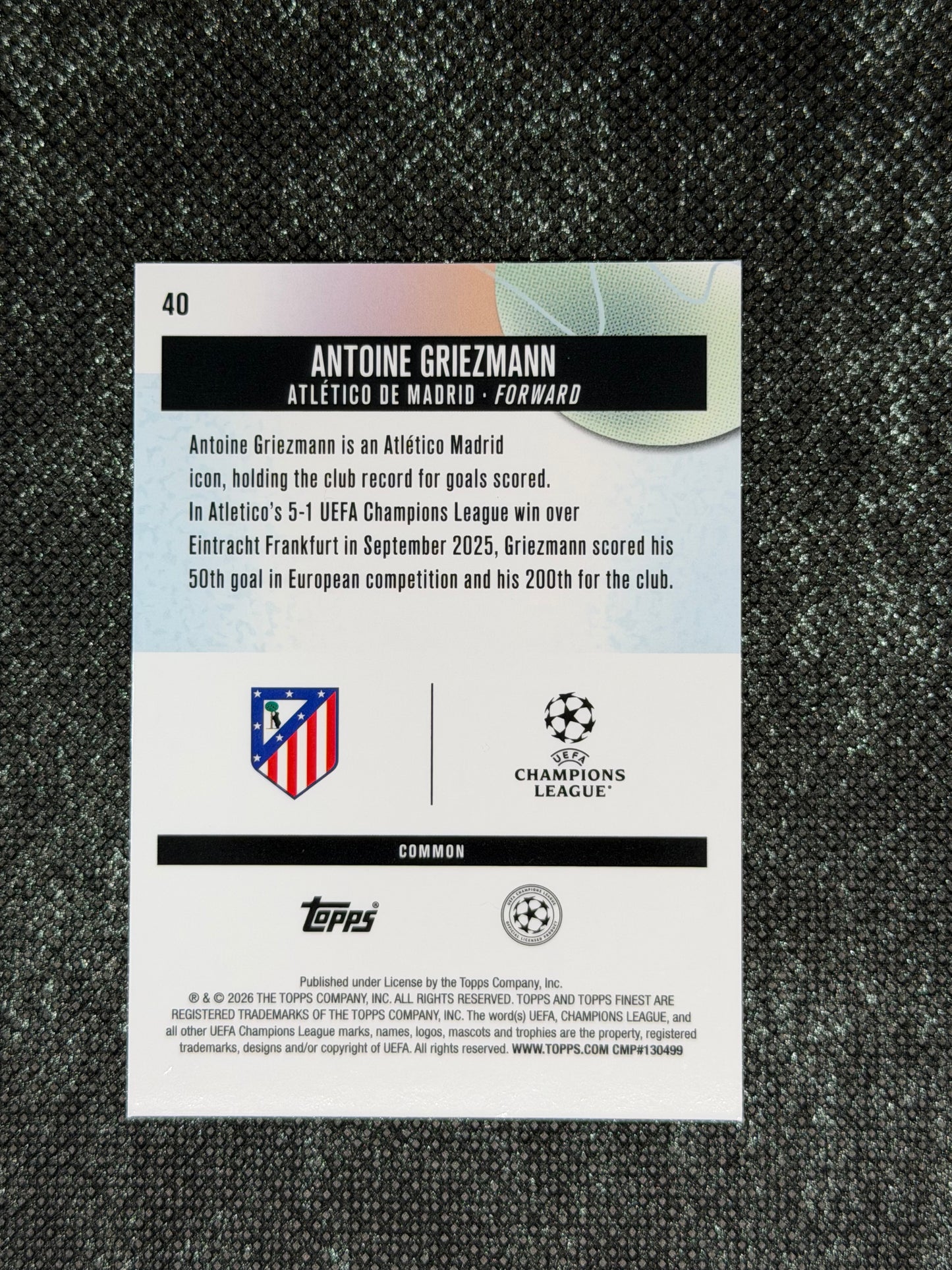 2025-26 Topps Finest UCC Oil Spill Insert (Case Hit - SSP) - Antoine Griezmann