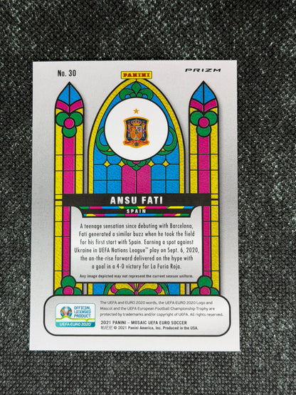 2021 Panini Mosaic UEFA Euro Soccer 2020 Stained Glass (Case Hit) - Ansu Fati