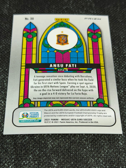2021 Panini Mosaic UEFA Euro Soccer 2020 Stained Glass (Case Hit) - Ansu Fati