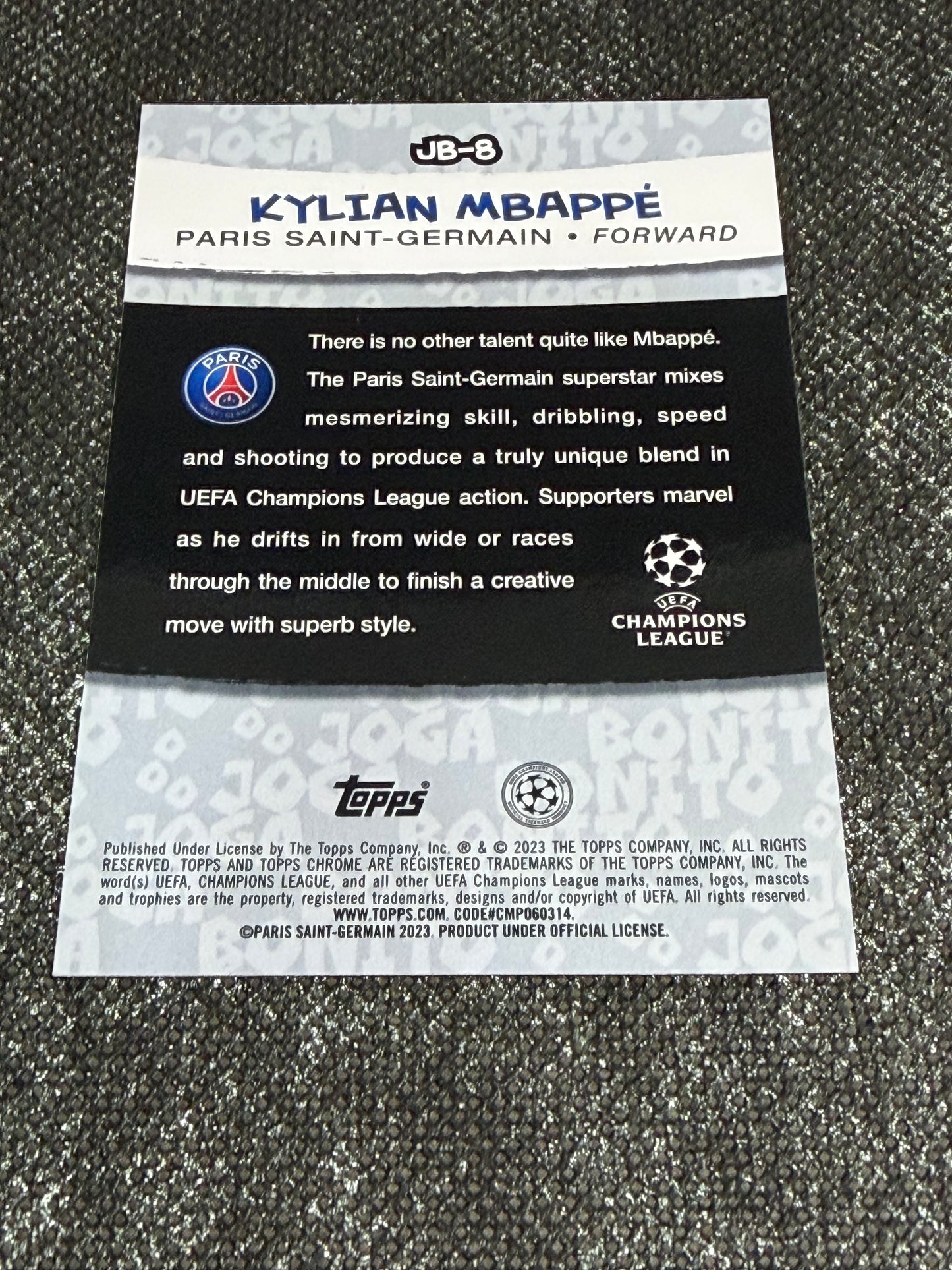 2022-23 Topps Chrome UEFA Champions League Joga Bonito Insert (Case Hit) - Kylian Mbappe