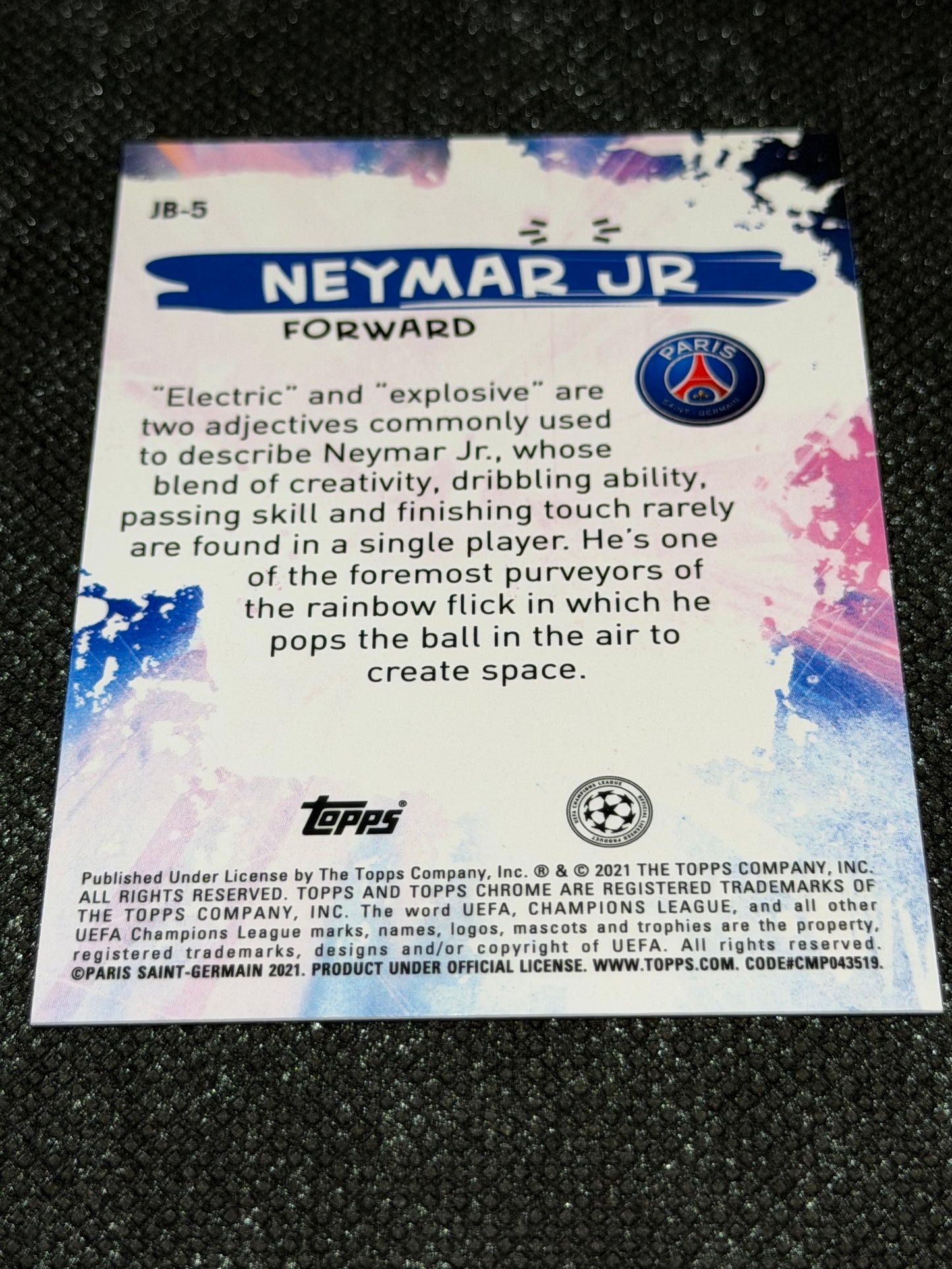 2020-21 Topps Chrome UEFA Champions League Gold Bubbles Refractor Joga Bonito (Case Hit) - Neymar Jr