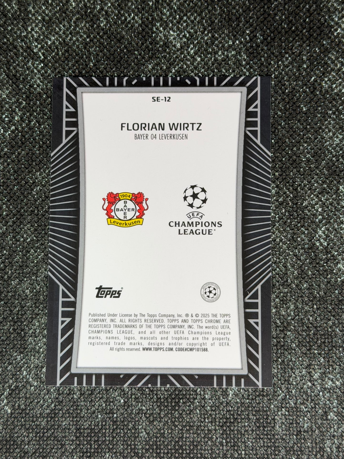 2024-25 Topps Chrome UEFA Champions League Shadow Etch Insert (Case Hit) - Florian Wirtz