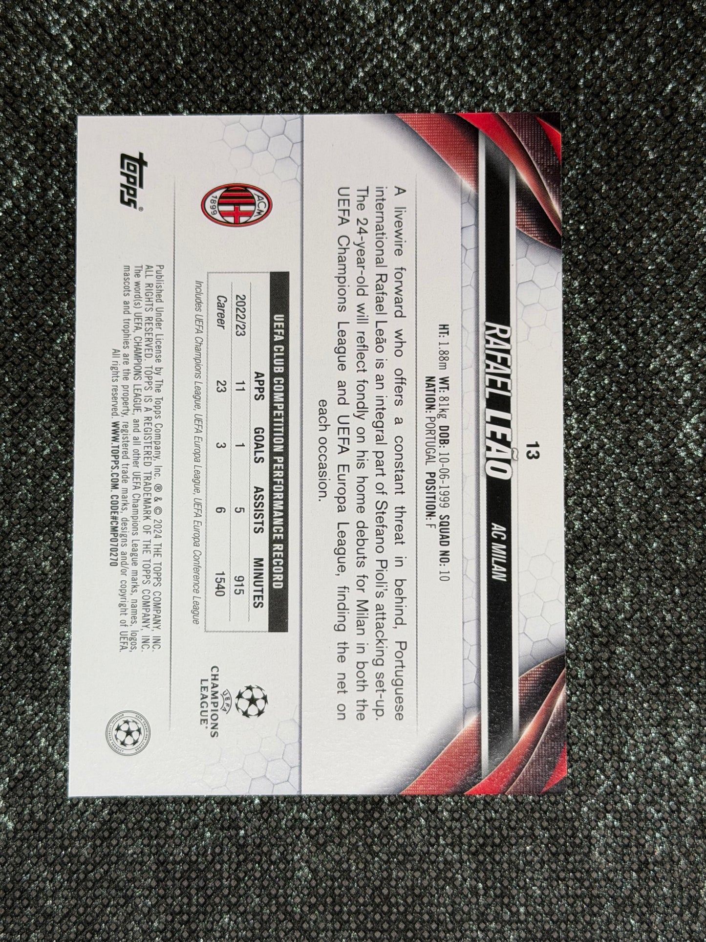 2023-24 Topps UCC Flagship Image Variation SP - Rafael Leao
