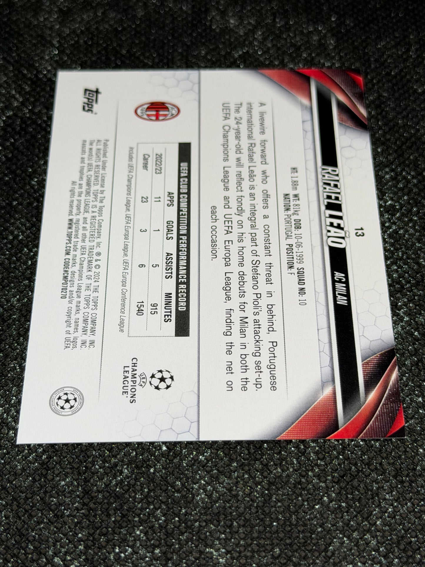 2023-24 Topps UCC Flagship Image Variation SP - Rafael Leao