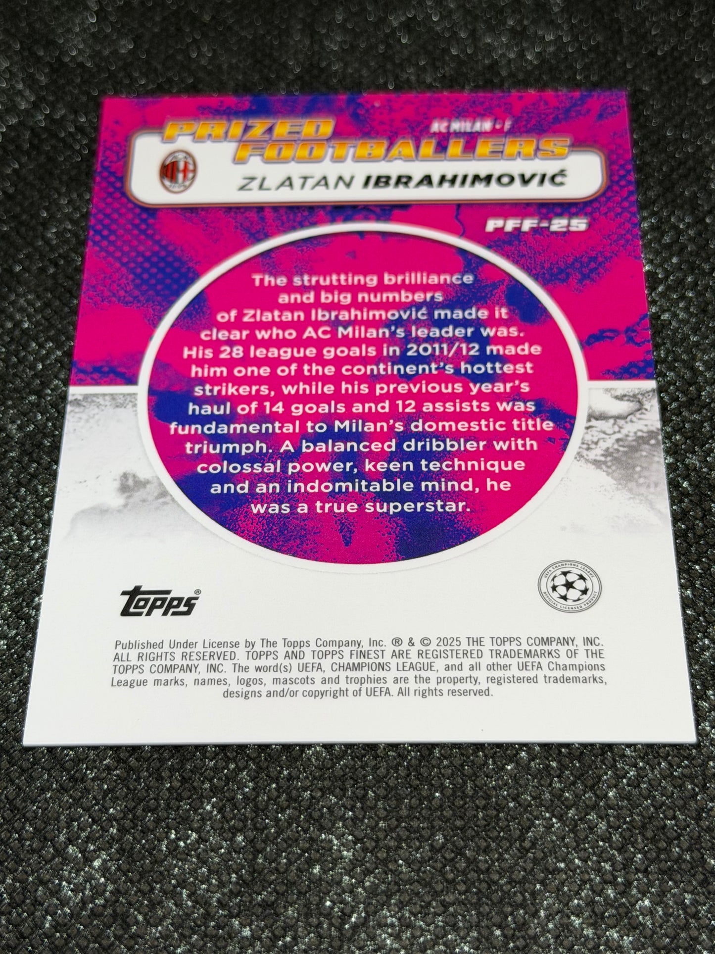 2024-25 Topps Finest UCC Prized Footballers Fusion Blue/Red (Case Hit) - Zlatan Ibrahimovic
