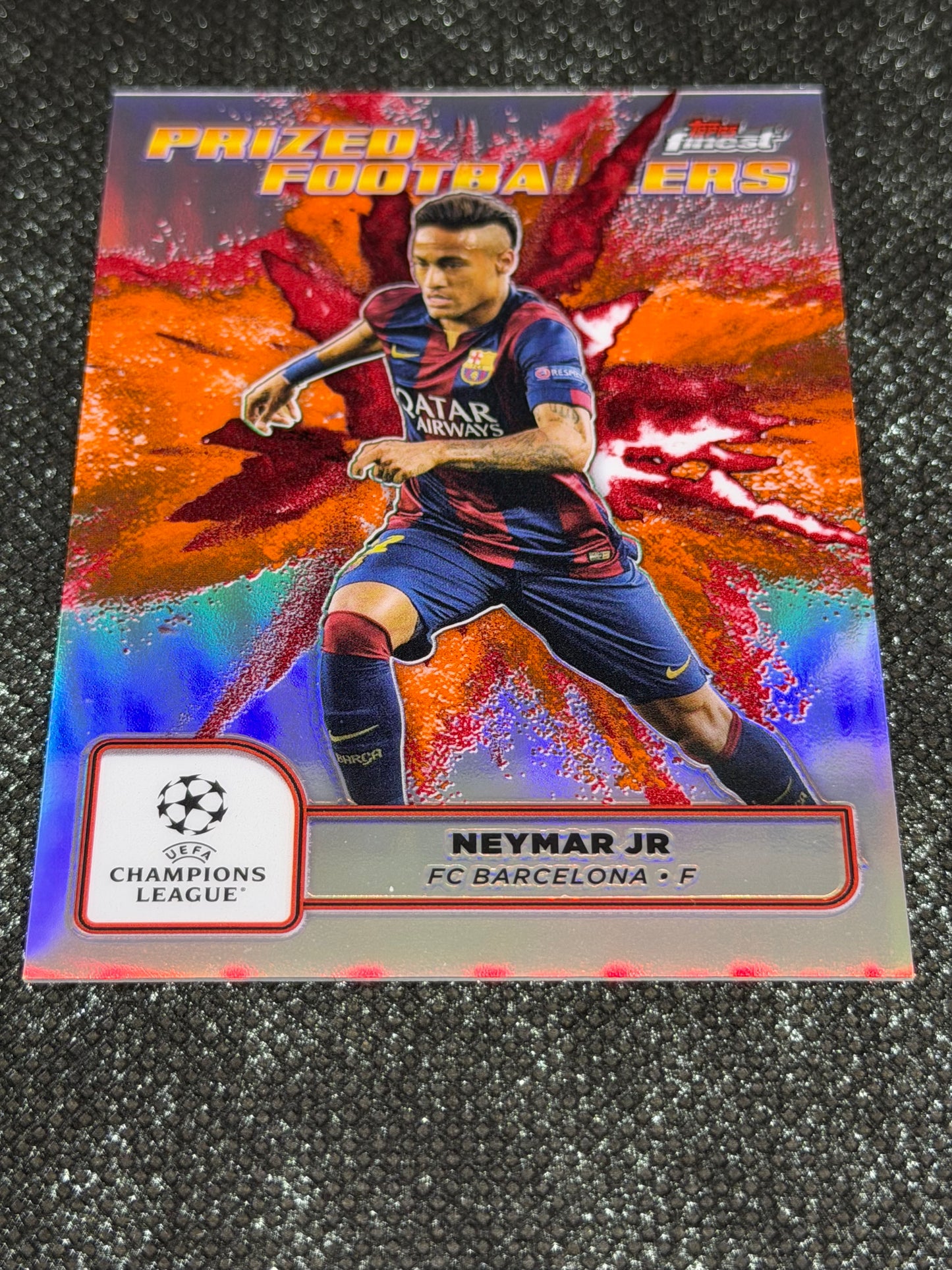2024-25 Topps Finest UCC Prized Footballers Fusion Orange/Red (Case Hit) - Neymar Jr.