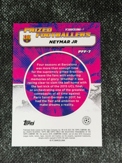 2024-25 Topps Finest UCC Prized Footballers Fusion Orange/Red (Case Hit) - Neymar Jr.