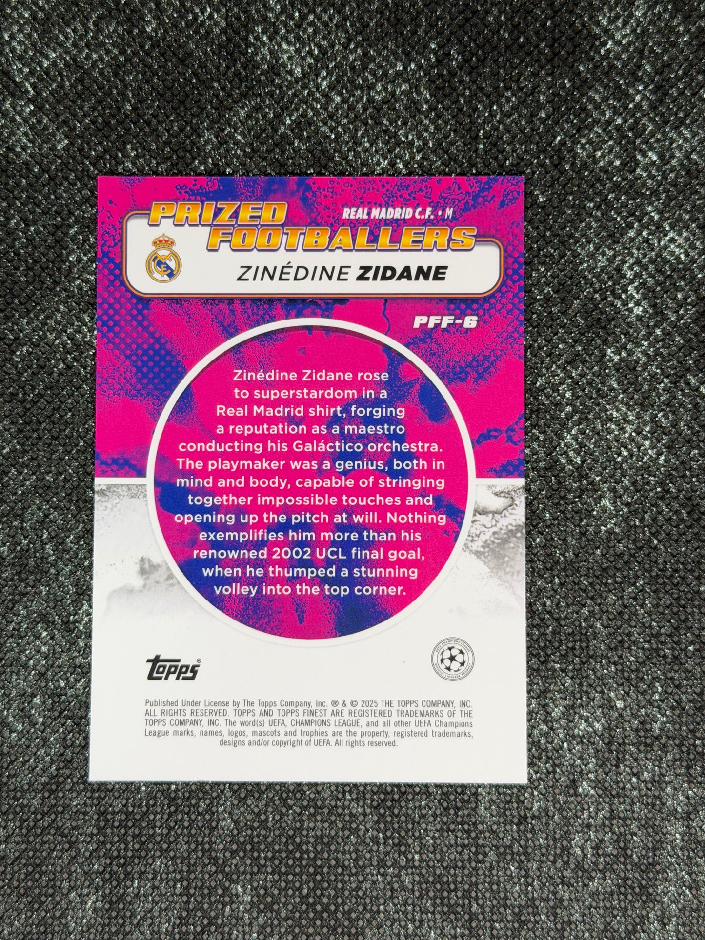 2024-25 Topps Finest UCC Prized Footballers Fusion Black Red (Case Hit) - Zinedine Zidane