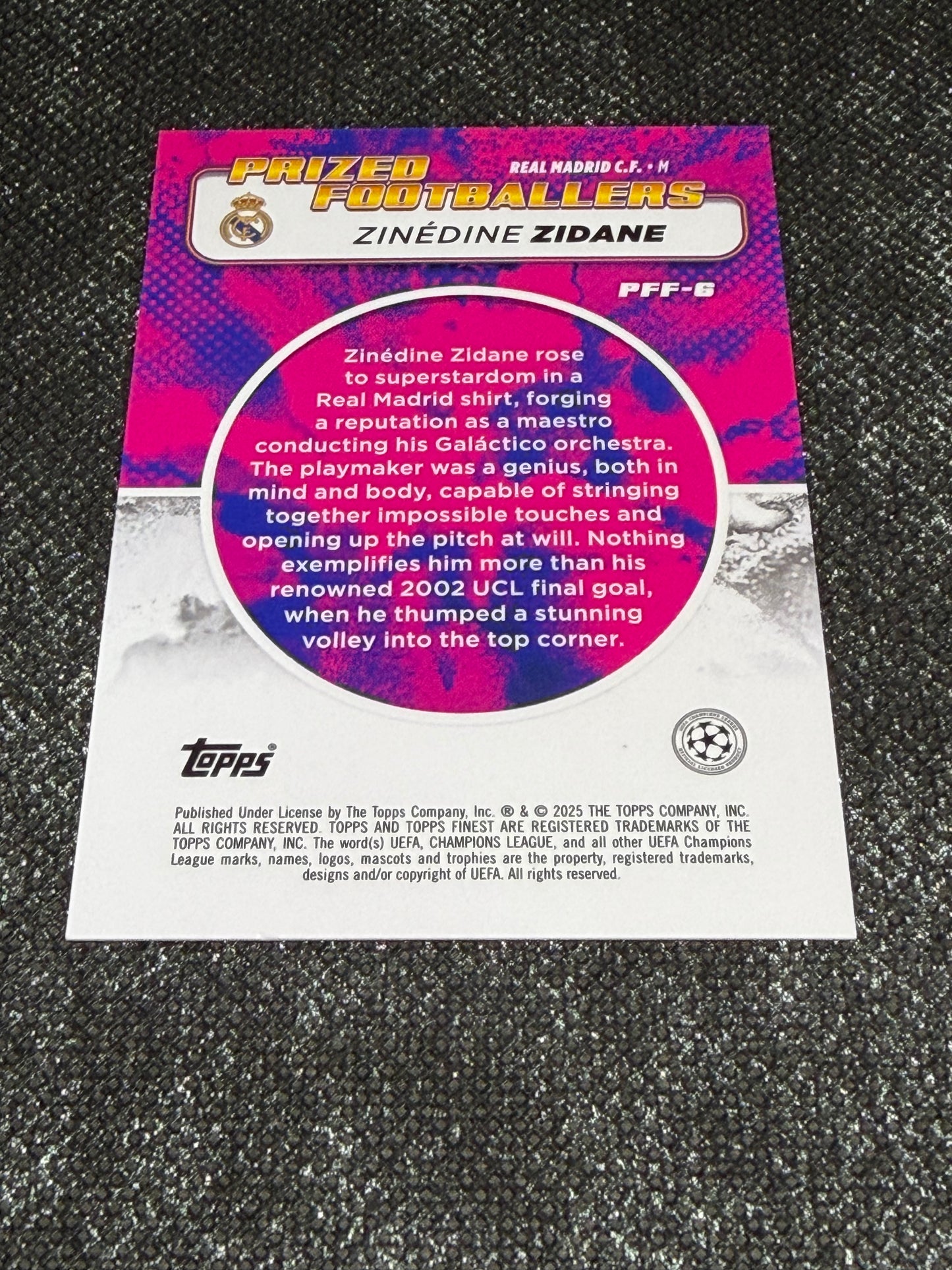 2024-25 Topps Finest UCC Prized Footballers Fusion Black Red (Case Hit) - Zinedine Zidane