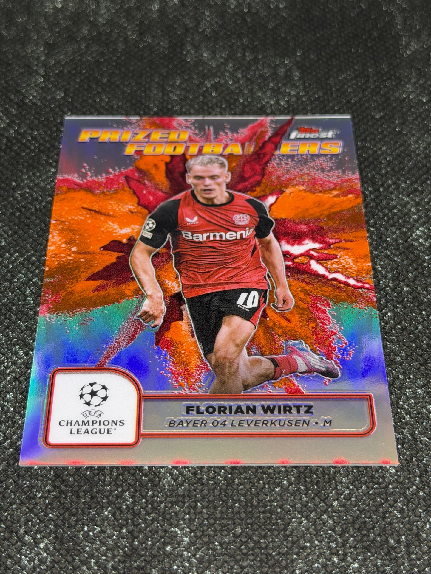 2024-25 Topps Finest UCC Prized Footballers Fusion Orange/Red (Case Hit) - Florian Wirtz