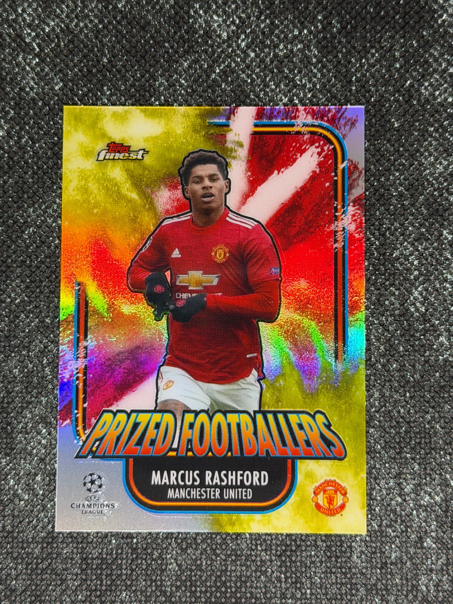 2020-21 Topps Finest UCC Prized Footballers Fusion Yellow/Red (Case Hit) - Marcus Rashford