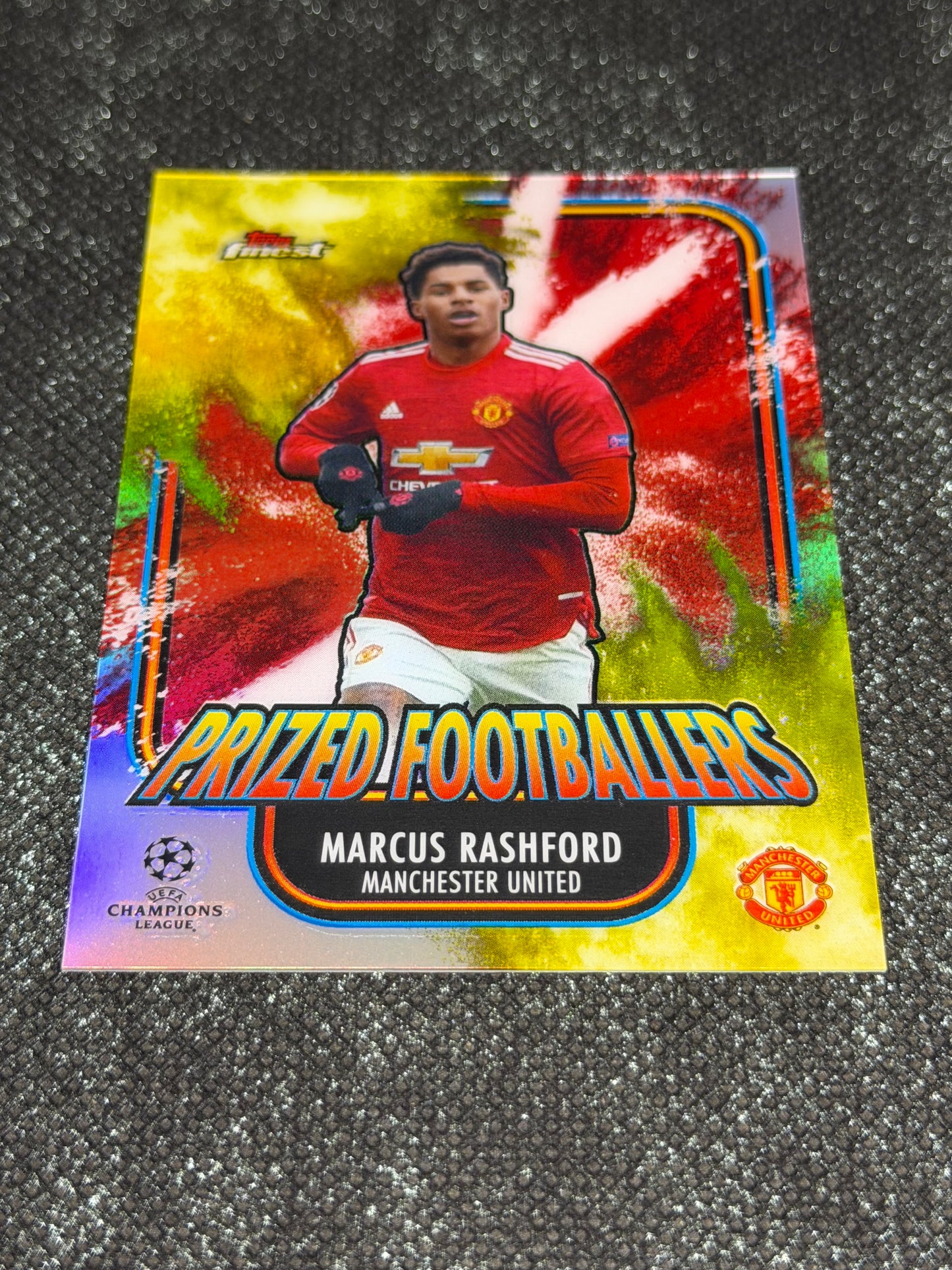 2020-21 Topps Finest UCC Prized Footballers Fusion Yellow/Red (Case Hit) - Marcus Rashford