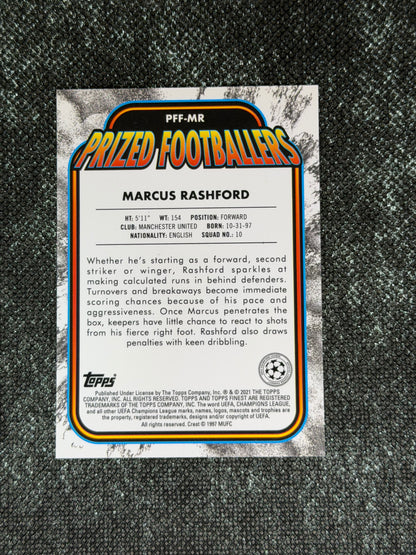 2020-21 Topps Finest UCC Prized Footballers Fusion Yellow/Red (Case Hit) - Marcus Rashford