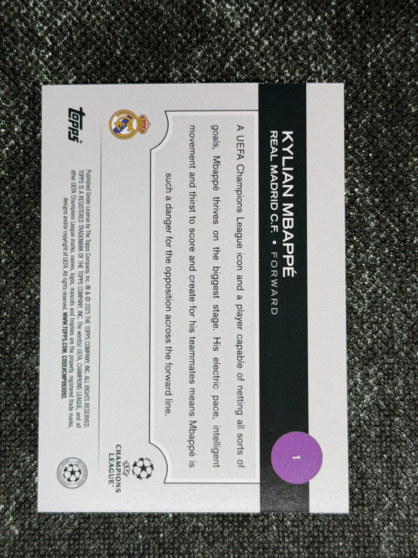 2024-25 Topps UCC Flagship Flagship Image Variation SP - Kylian Mbappe