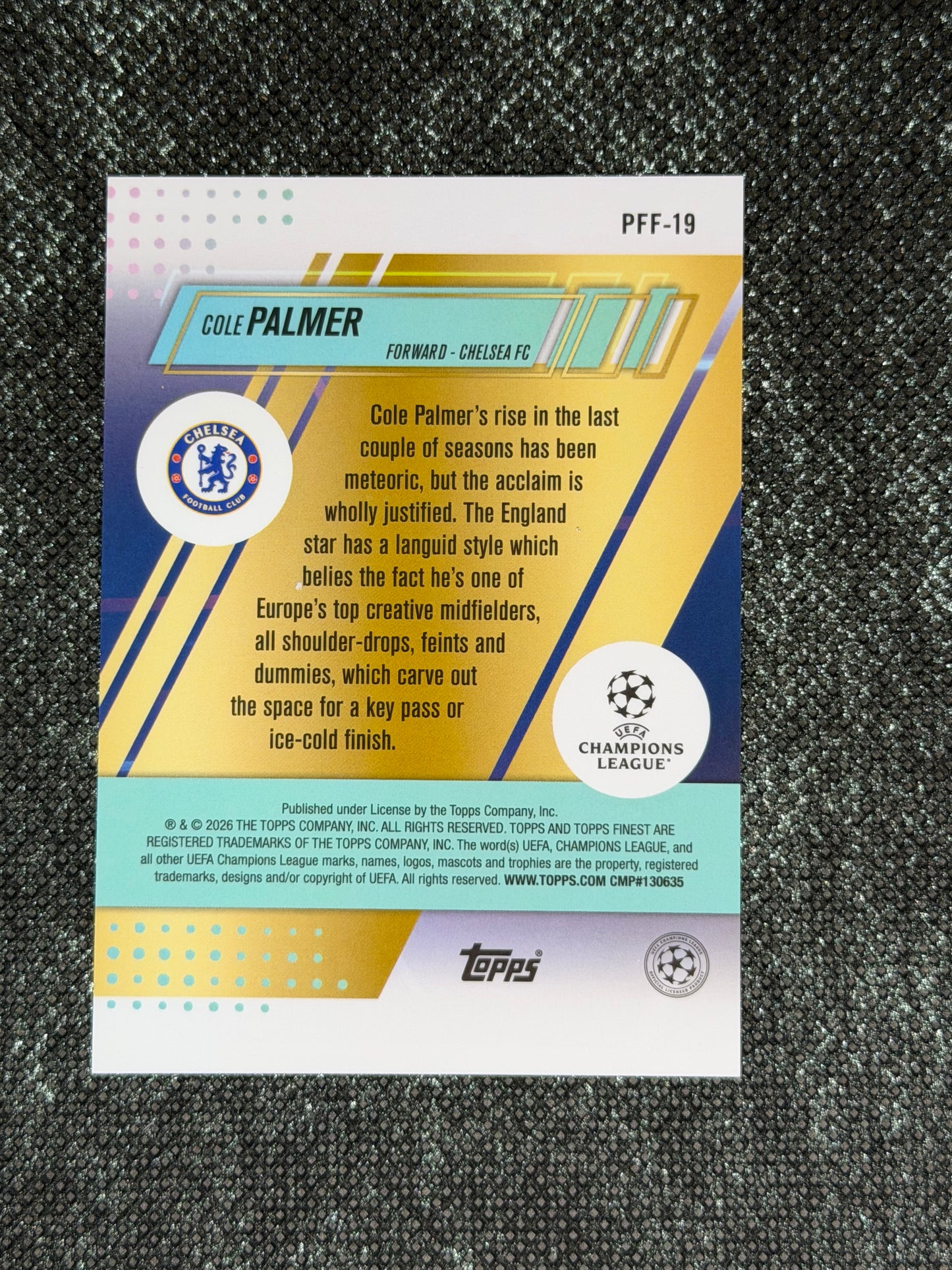 2025-26 Topps Finest UCC Prized Footballers Fusion - Cole Palmer