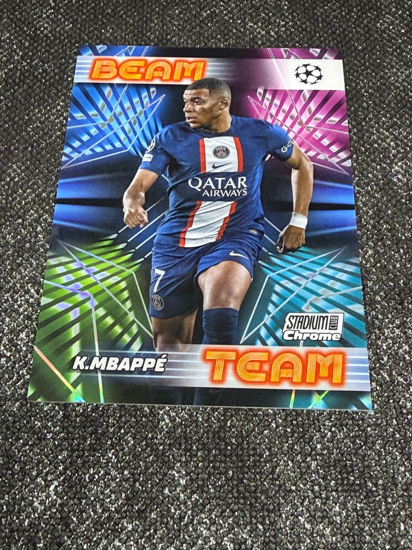 2022-23 Topps Stadium Club Chrome UCC Beam Team Insert (Case Hit) - Kylian Mbappe