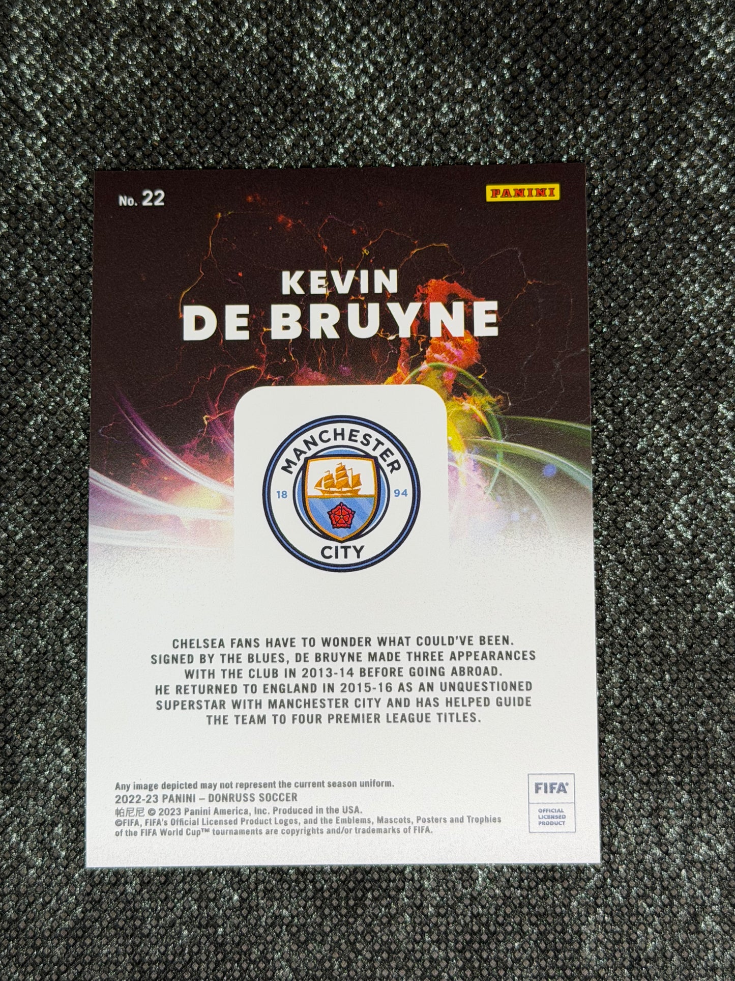 2022-23 Panini - Donruss Soccer Night Moves Insert (Case Hit) - Kevin De Bruyne
