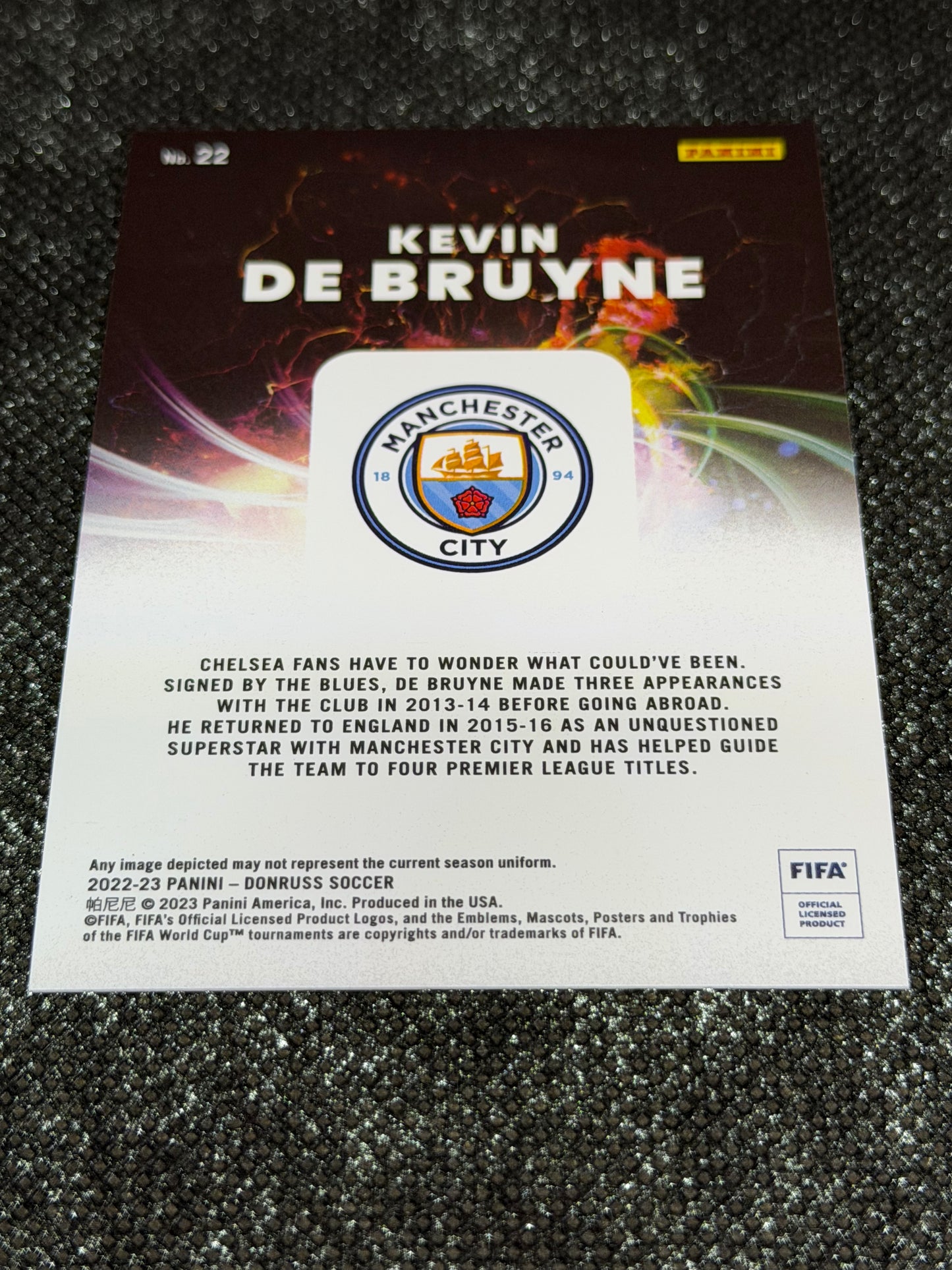 2022-23 Panini - Donruss Soccer Night Moves Insert (Case Hit) - Kevin De Bruyne