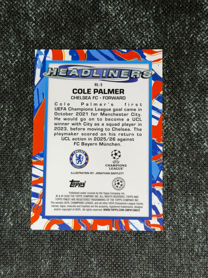 2025-26 Topps Finest UCC Headliners Insert (Case Hit) - Cole Palmer
