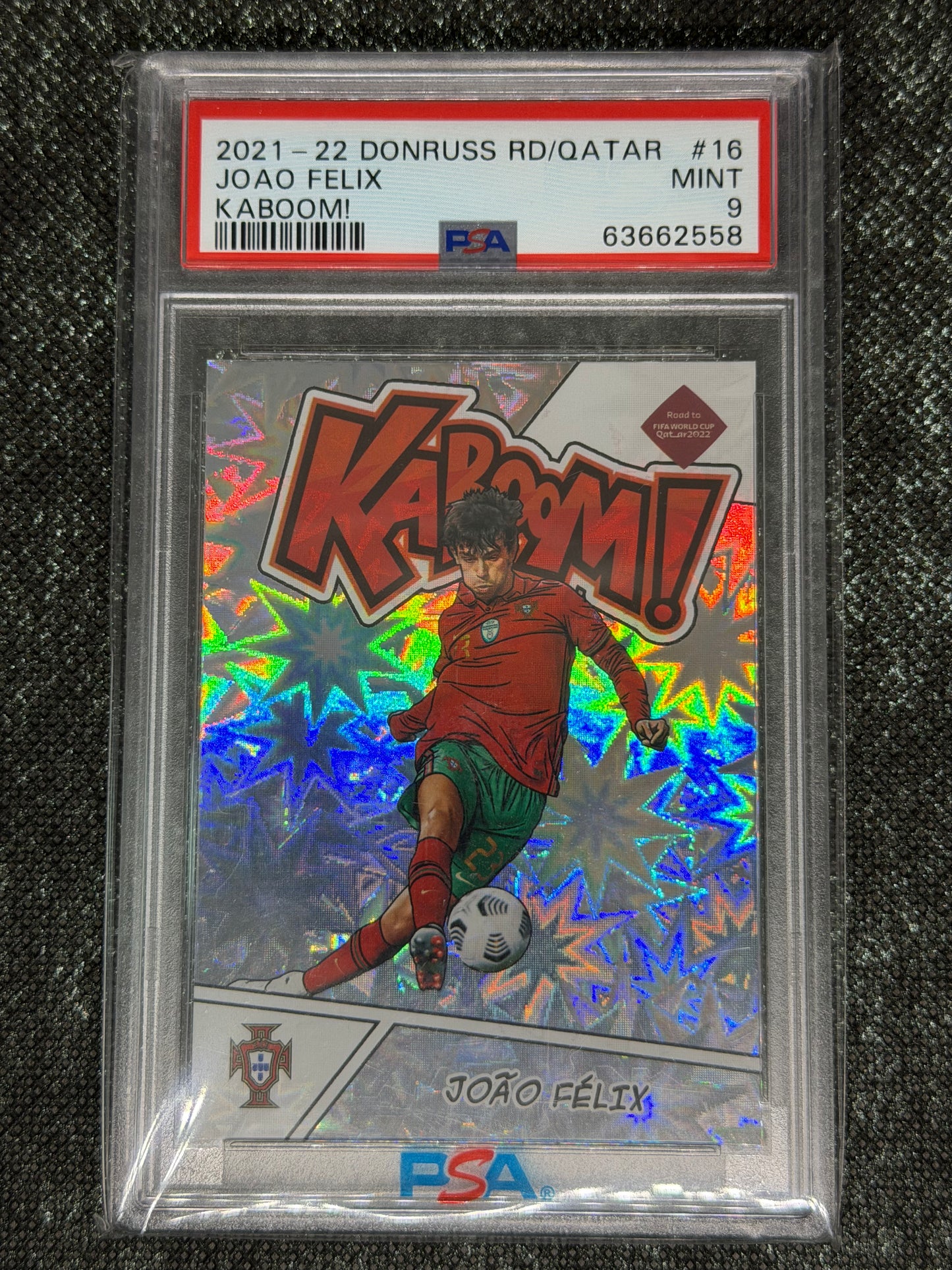 2021-22 Panini Donruss Soccer Road To FIFA World Cup Qatar 2022 Kaboom Insert (Case Hit) PSA 9 - Joao Felix