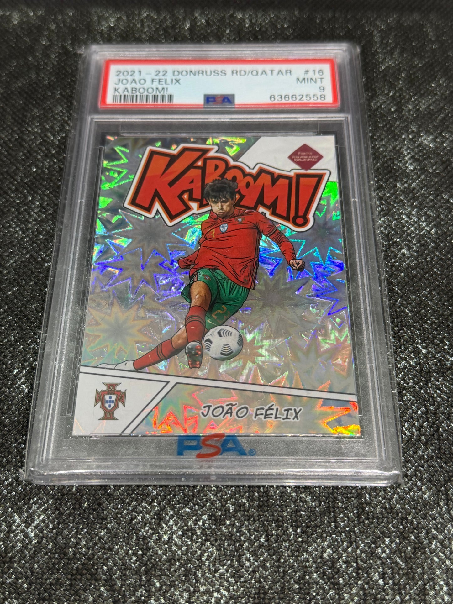 2021-22 Panini Donruss Soccer Road To FIFA World Cup Qatar 2022 Kaboom Insert (Case Hit) PSA 9 - Joao Felix