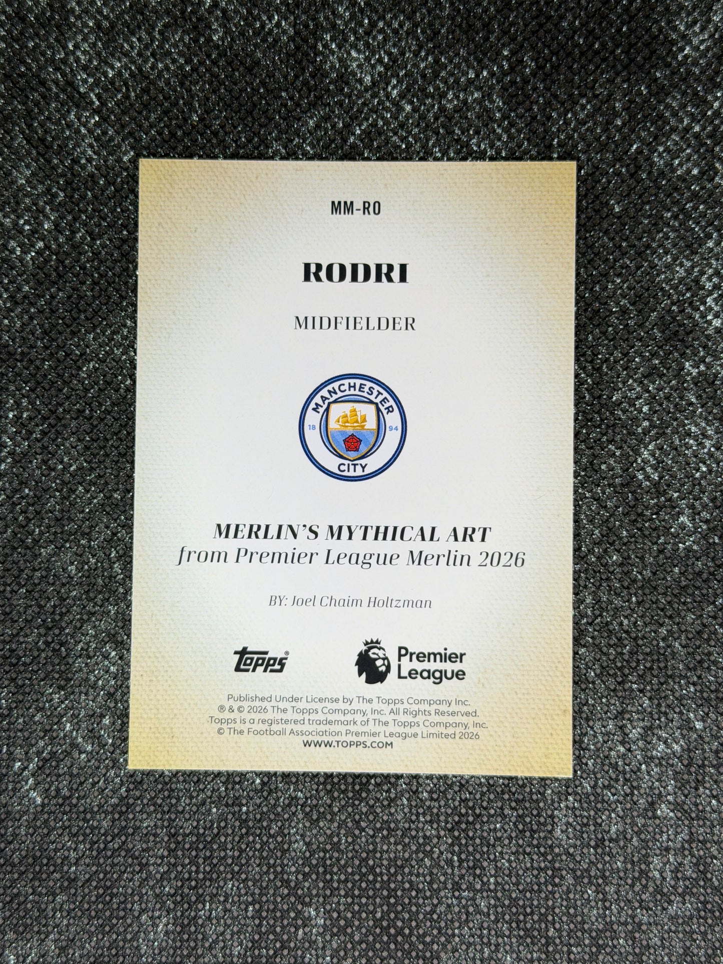 2025-2026 Topps Merlin EPL Merlin’s Mythical Art (Case Hit) - Rodri
