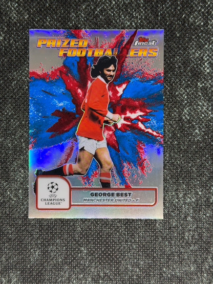 2024-25 Topps Finest UCC Prized Footballers Fusion Red/Blue (Case Hit) - George Best
