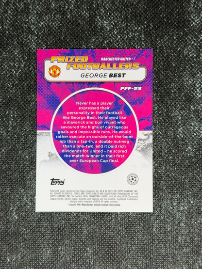2024-25 Topps Finest UCC Prized Footballers Fusion Red/Blue (Case Hit) - George Best