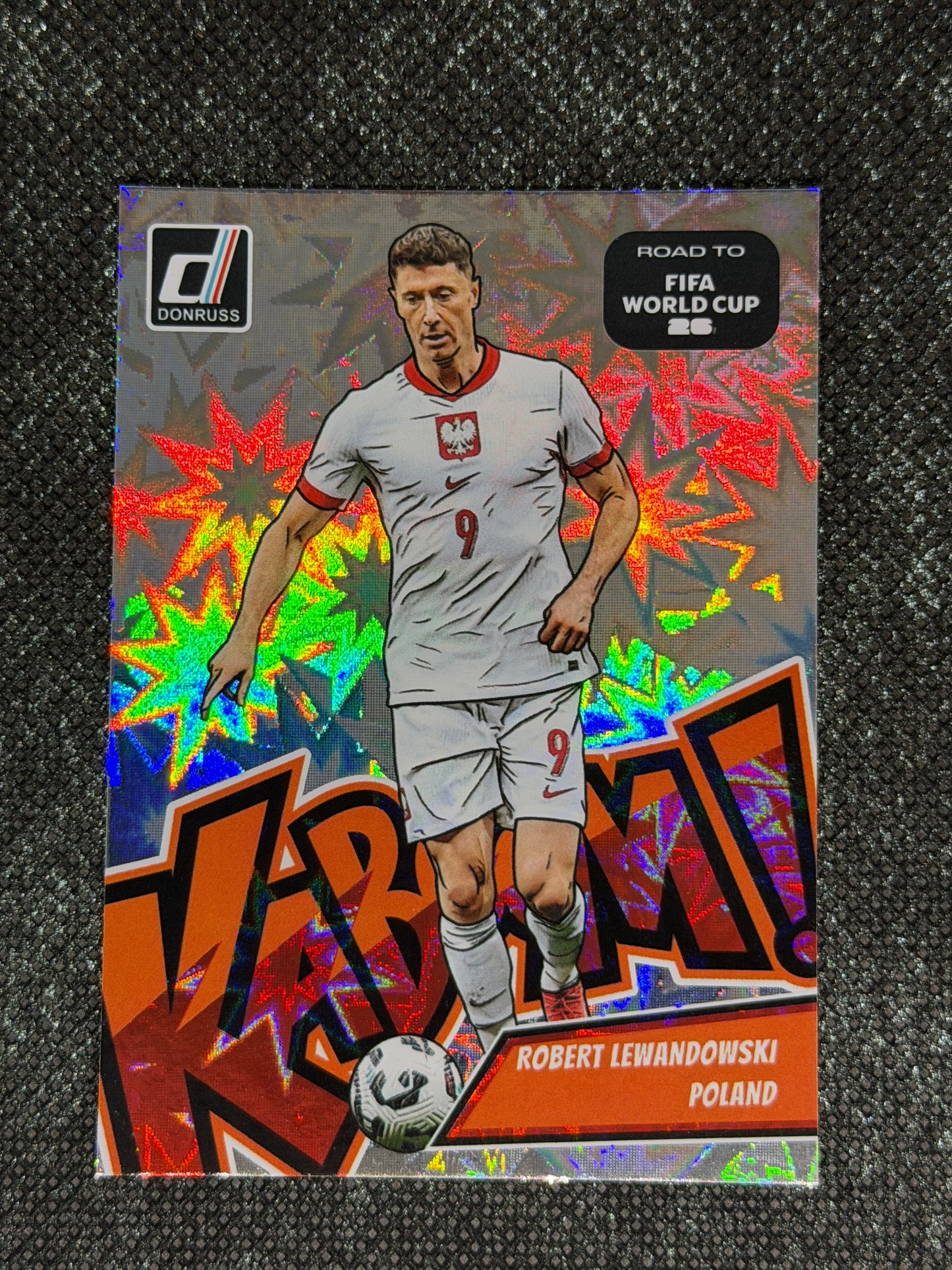 2025-26 Panini-Donruss Road To FIFA World Cup Soccer Kaboom Insert (Case Hit) - Robert Lewandowski
