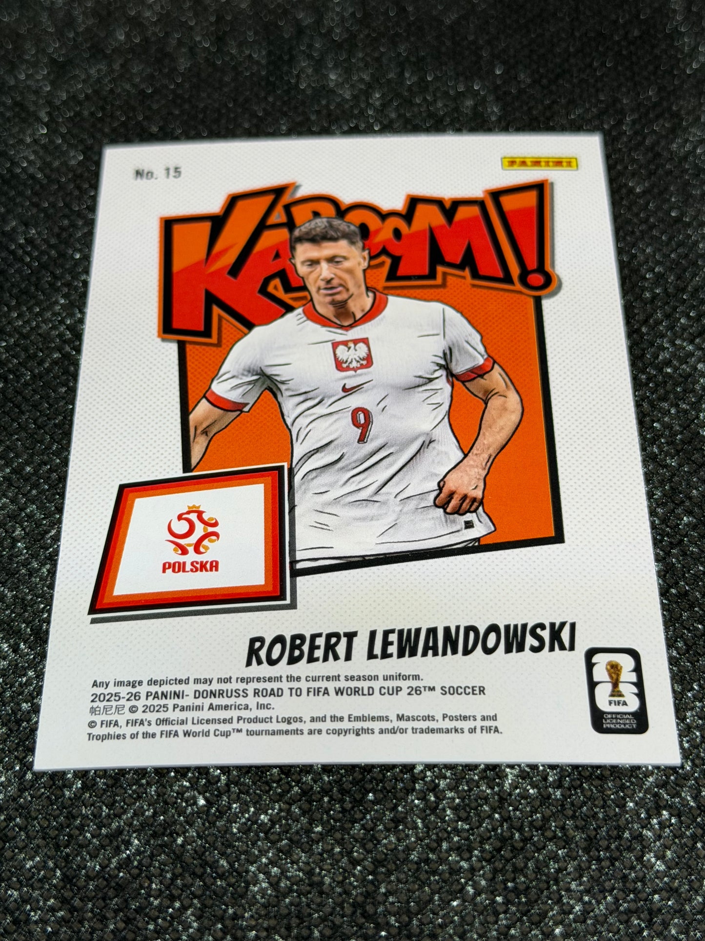 2025-26 Panini-Donruss Road To FIFA World Cup Soccer Kaboom Insert (Case Hit) - Robert Lewandowski