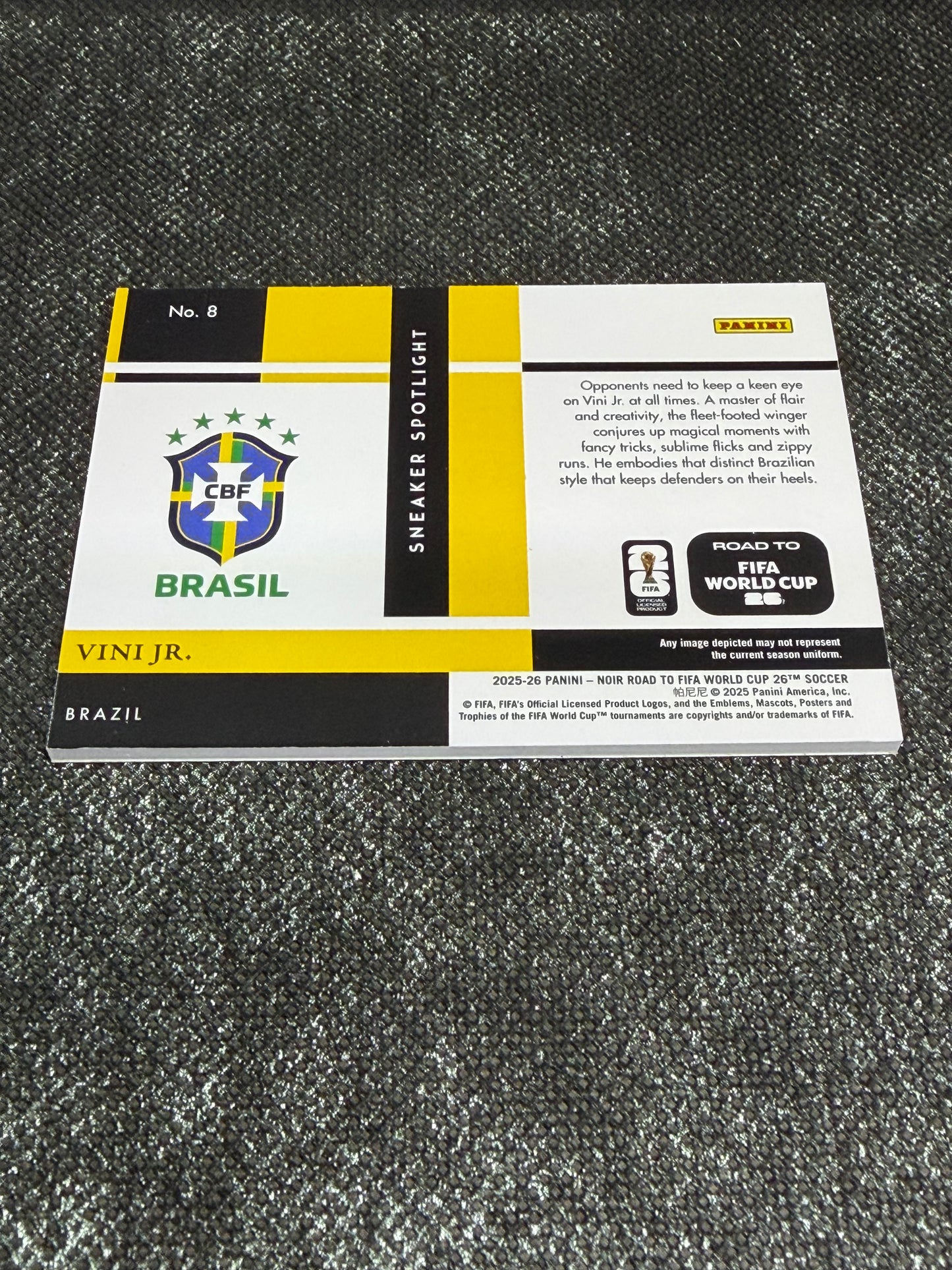 2025-26 Panini - Noir Road To FIFA World Cup 26 Soccer Sneaker Spotlight (01/30 = 1/1) Case Hit - Vini Jr.