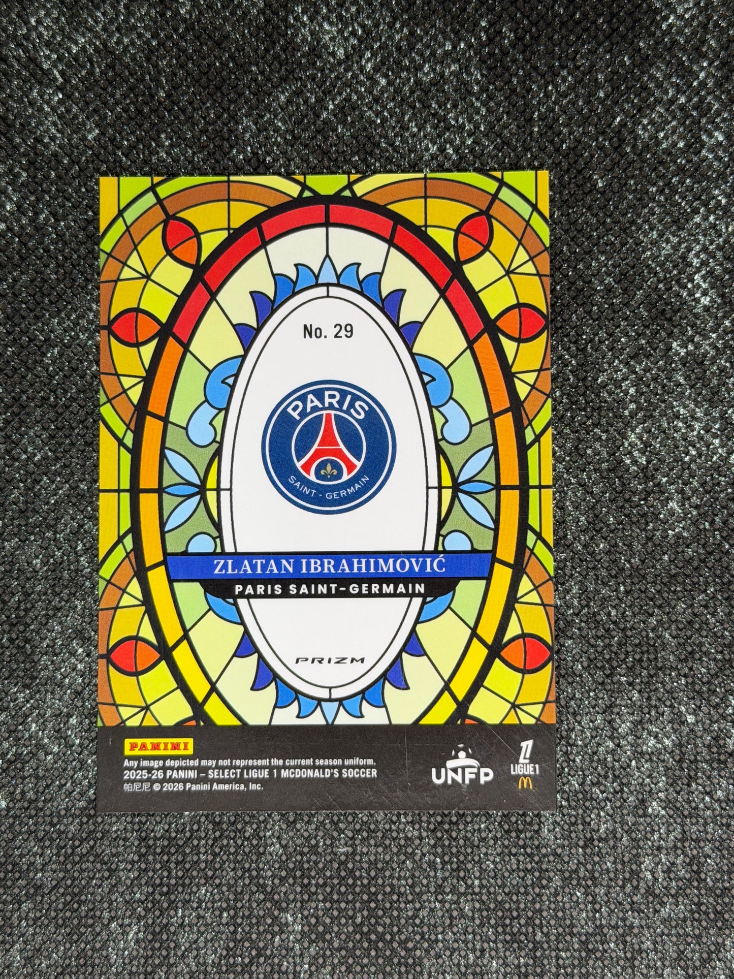 2025-26 Panini - Select Ligue 1 McDonald's Soccer Stained Glass Insert (Case Hit) - Zlatan Ibrahimovic