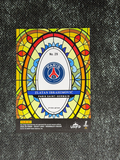 2025-26 Panini - Select Ligue 1 McDonald's Soccer Stained Glass Insert (Case Hit) - Zlatan Ibrahimovic