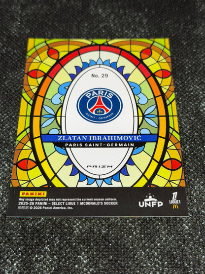 2025-26 Panini - Select Ligue 1 McDonald's Soccer Stained Glass Insert (Case Hit) - Zlatan Ibrahimovic
