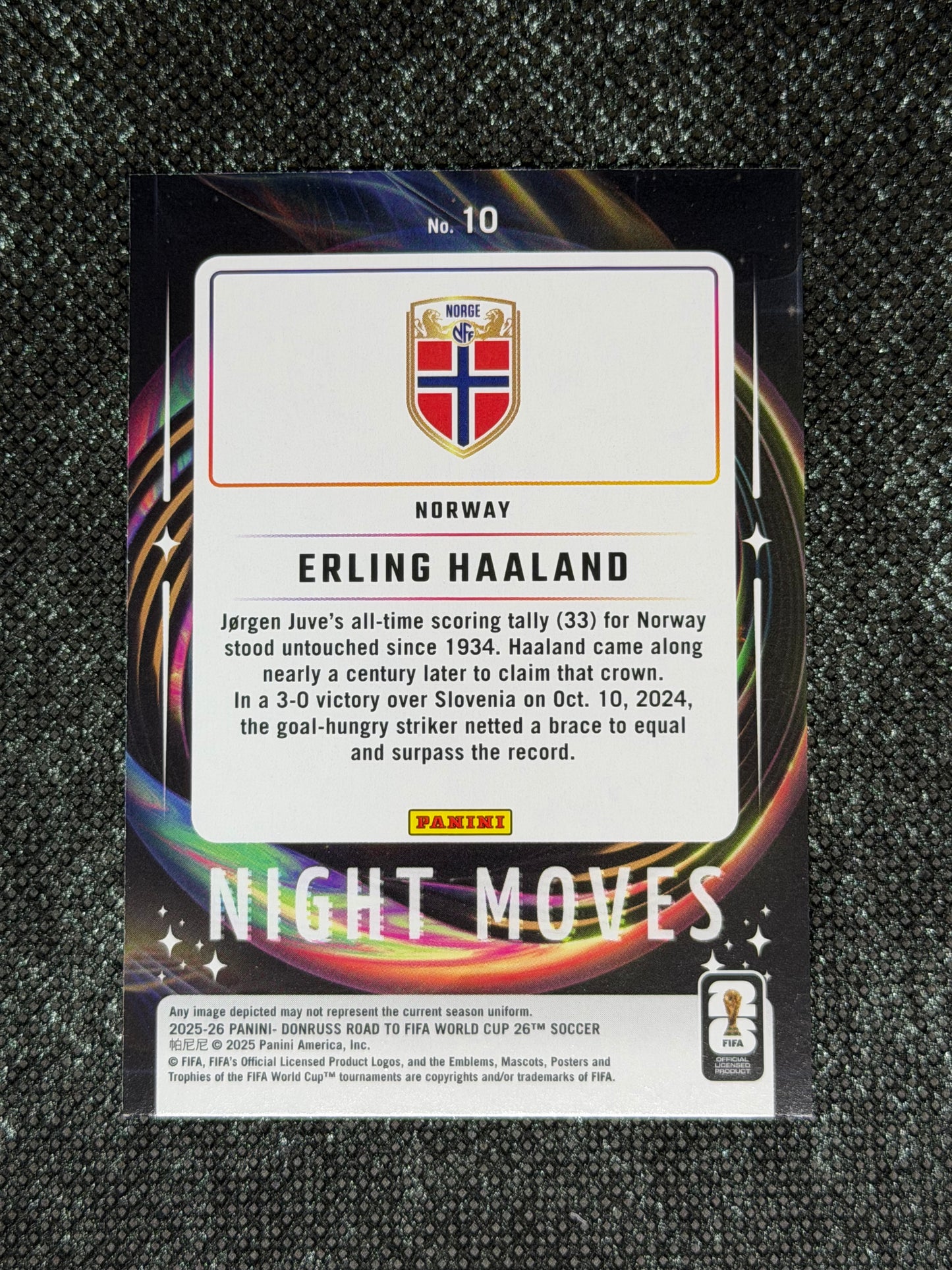 2025-26 Panini - Donruss Road To FIFA World Cup 26 Soccer Night Moves Insert (Case Hit) - Erling Haaland