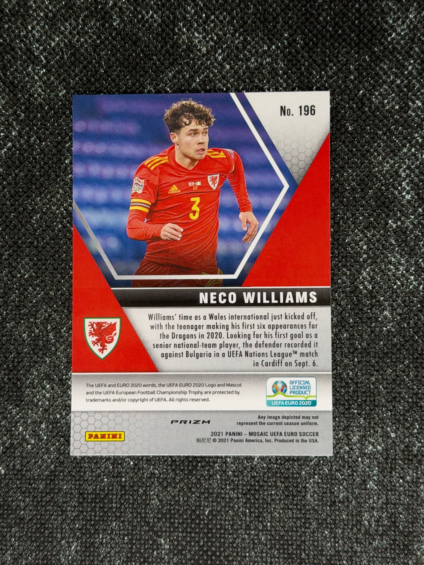 2021 Panini - Mosaic UEFA Euro Soccer Peacock Insert (Case Hit) RC - Neco Williams