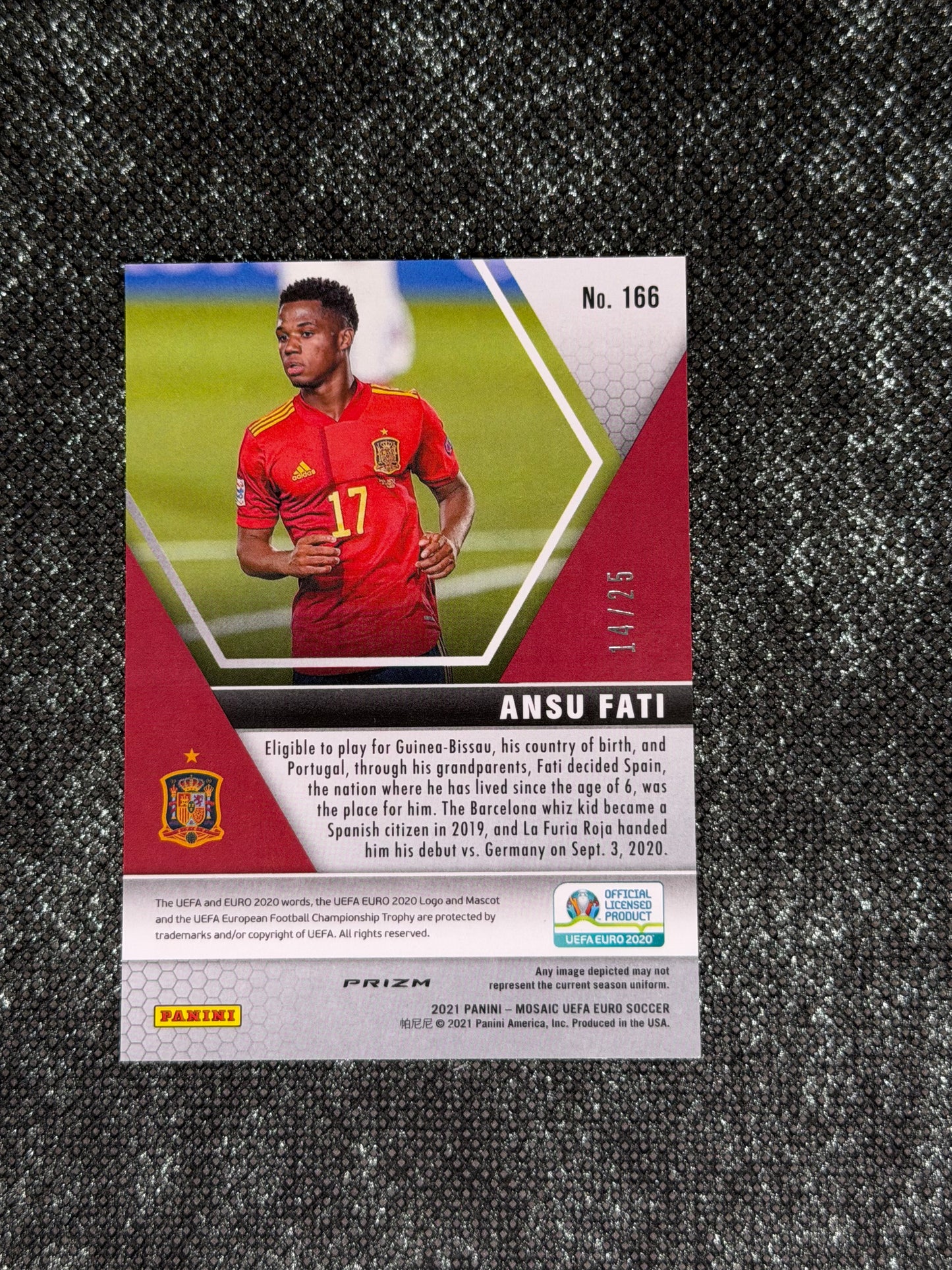 2021 Panini - Mosaic UEFA Euro Soccer White Mosaic 14/25 - Ansu Fati