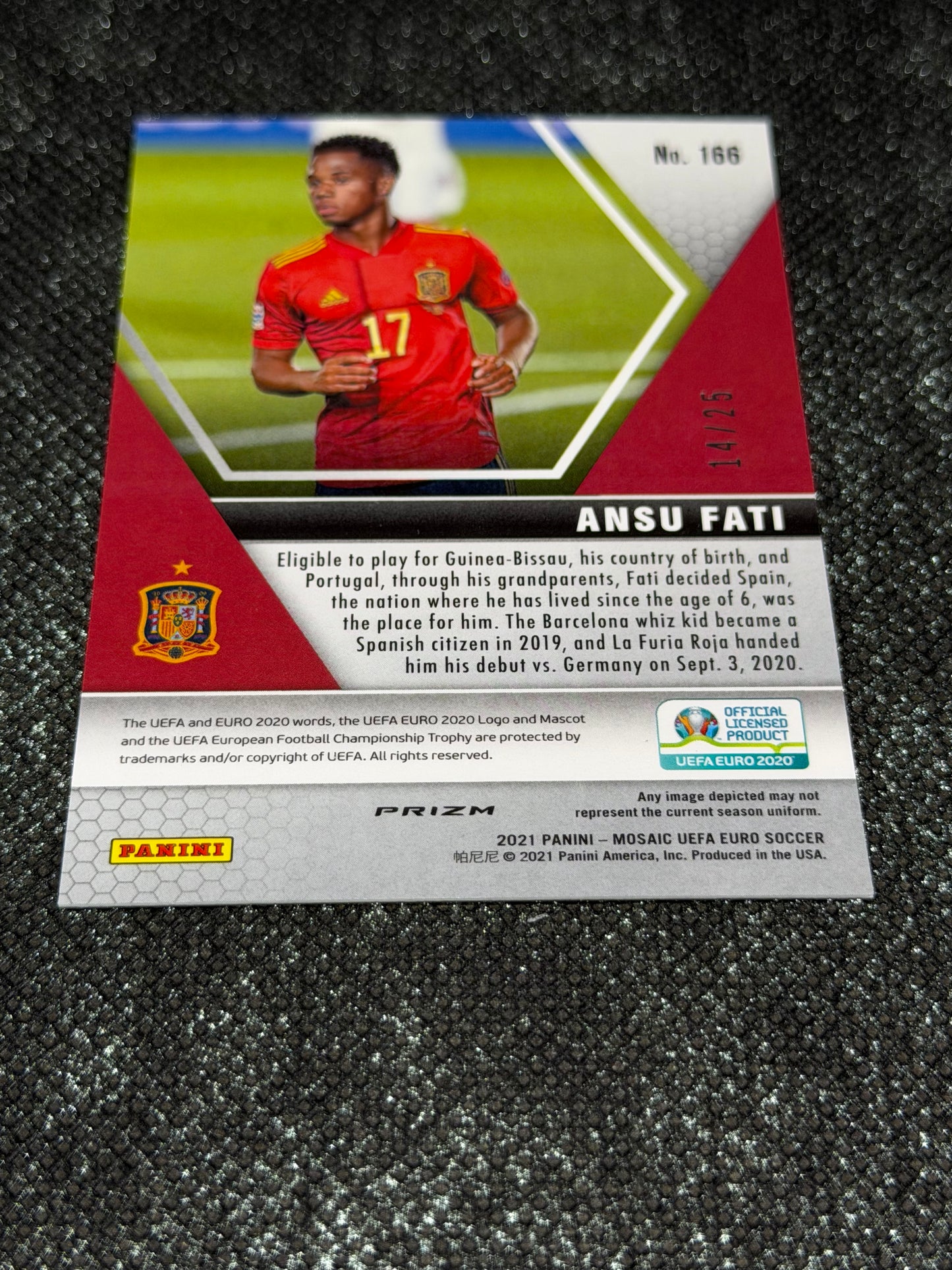2021 Panini - Mosaic UEFA Euro Soccer White Mosaic 14/25 - Ansu Fati