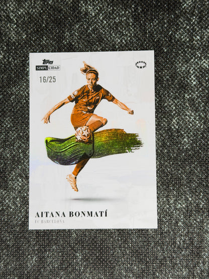 2025-26 Topps Simplicidad UWCL Artista Insert Orange 16/25 - Aitana Bonmati