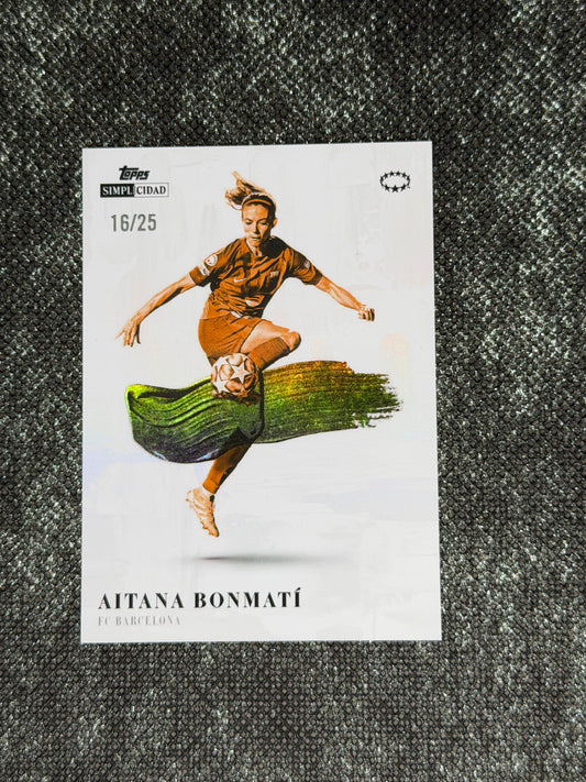 2025-26 Topps Simplicidad UWCL Artista Insert Orange 16/25 - Aitana Bonmati