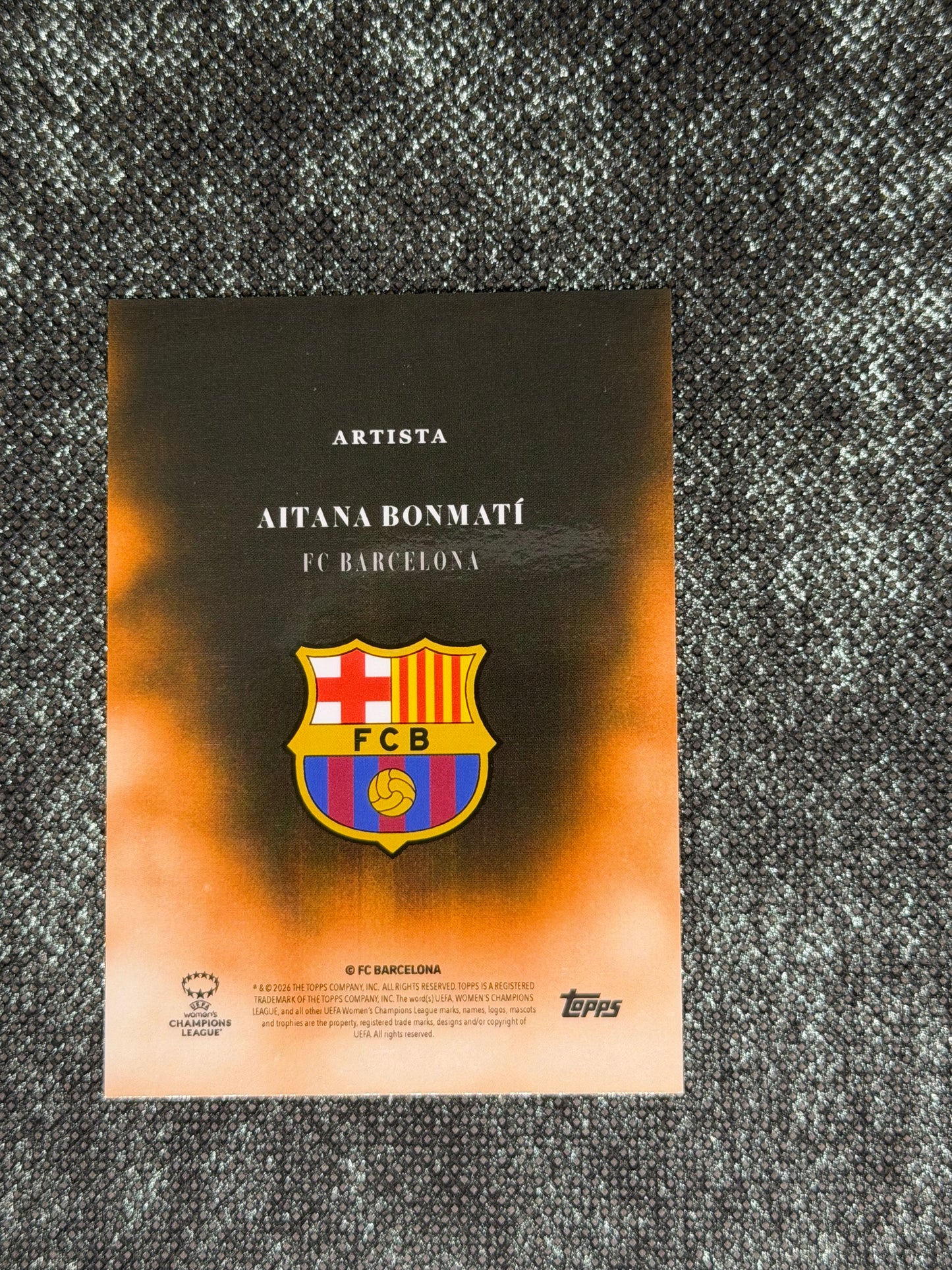 2025-26 Topps Simplicidad UWCL Artista Insert Orange 16/25 - Aitana Bonmati