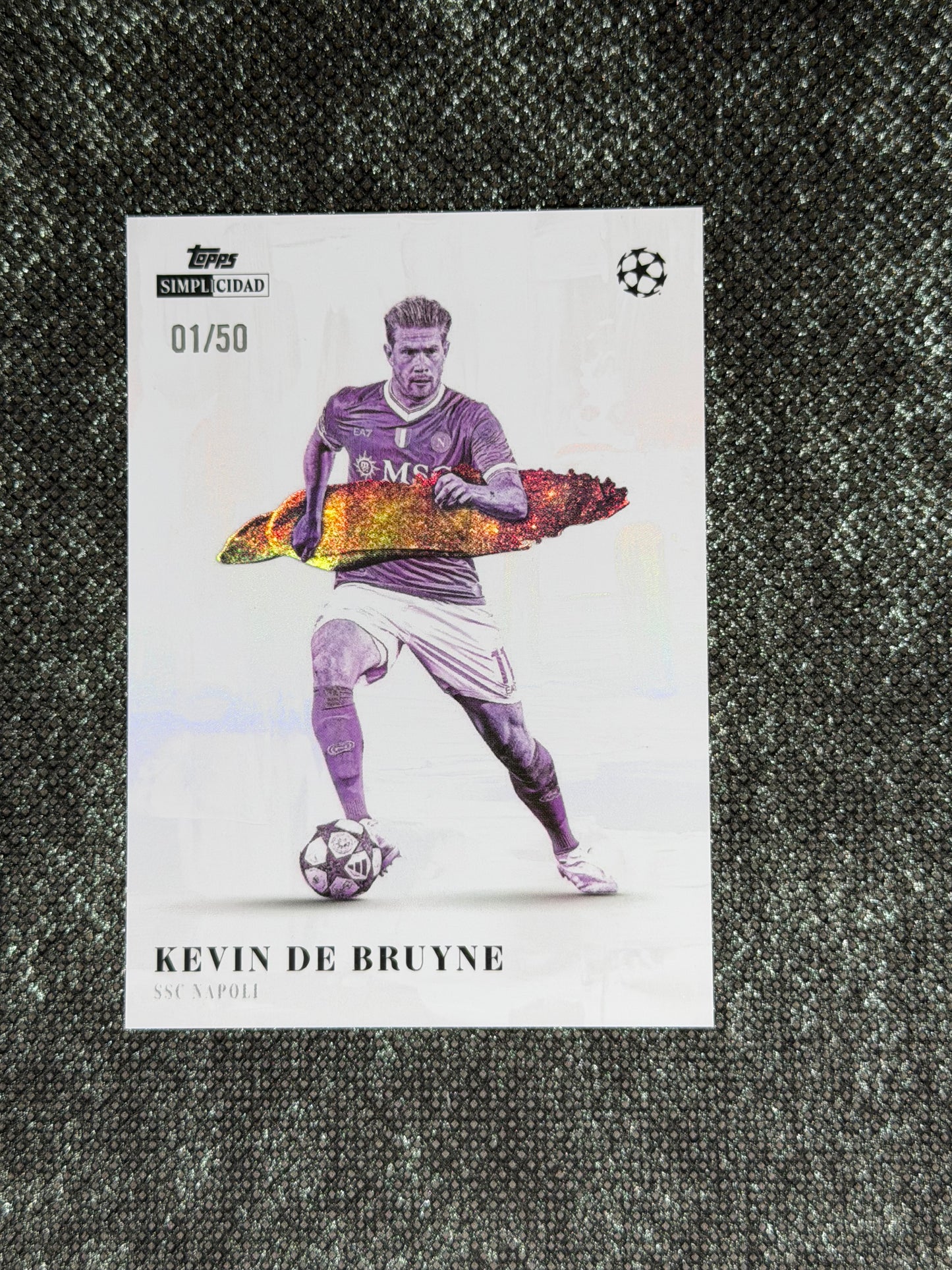 2025-26 Topps Simplicidad UEFA Champions League Artista Insert Purple (01/50=1/1) - Kevin De Bruyne