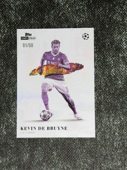 2025-26 Topps Simplicidad UEFA Champions League Artista Insert Purple (01/50=1/1) - Kevin De Bruyne