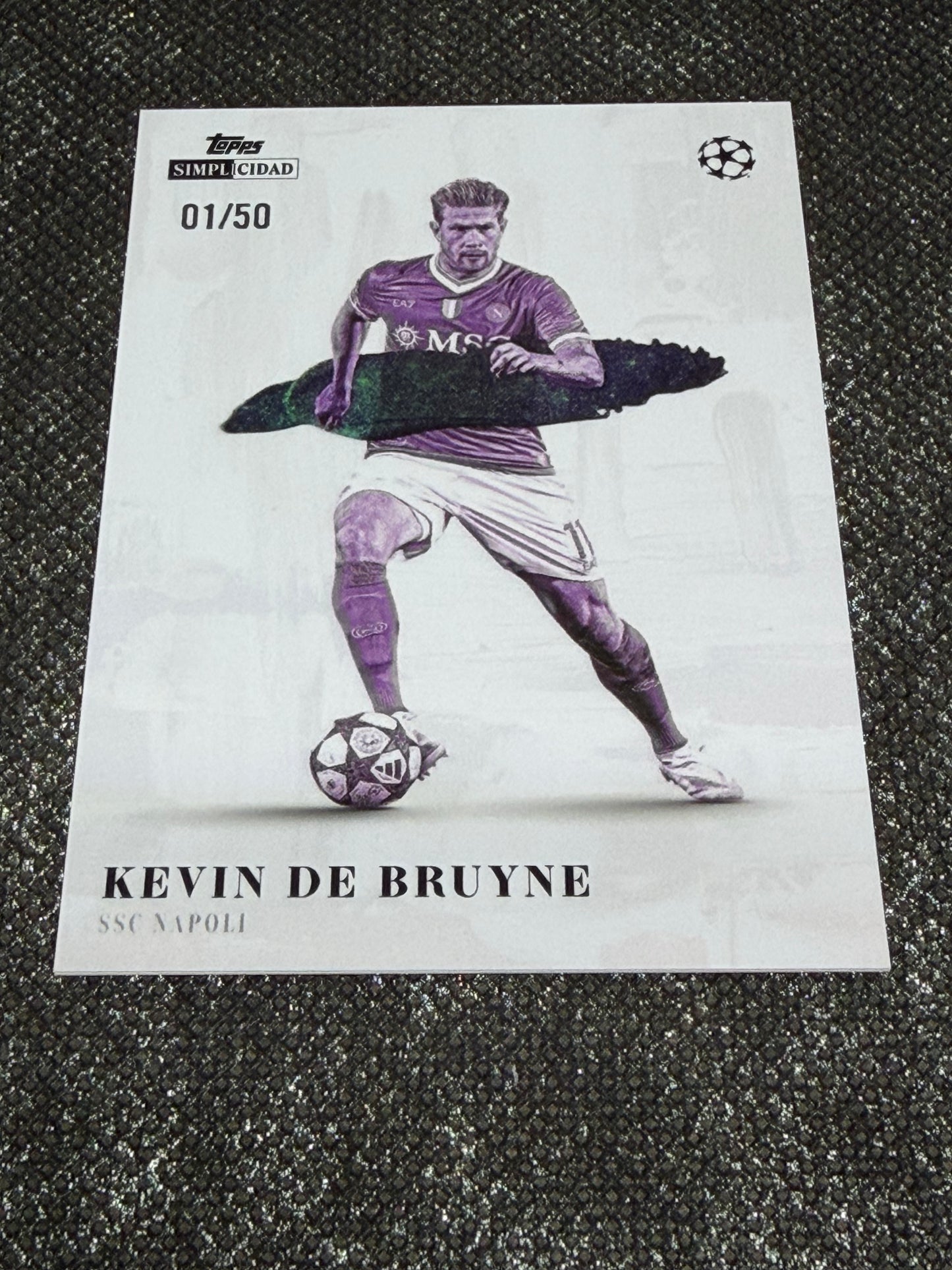 2025-26 Topps Simplicidad UEFA Champions League Artista Insert Purple (01/50=1/1) - Kevin De Bruyne