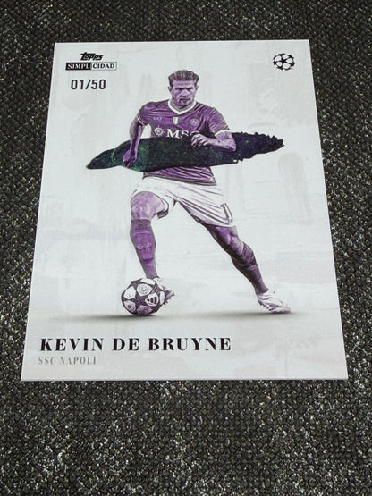 2025-26 Topps Simplicidad UEFA Champions League Artista Insert Purple (01/50=1/1) - Kevin De Bruyne