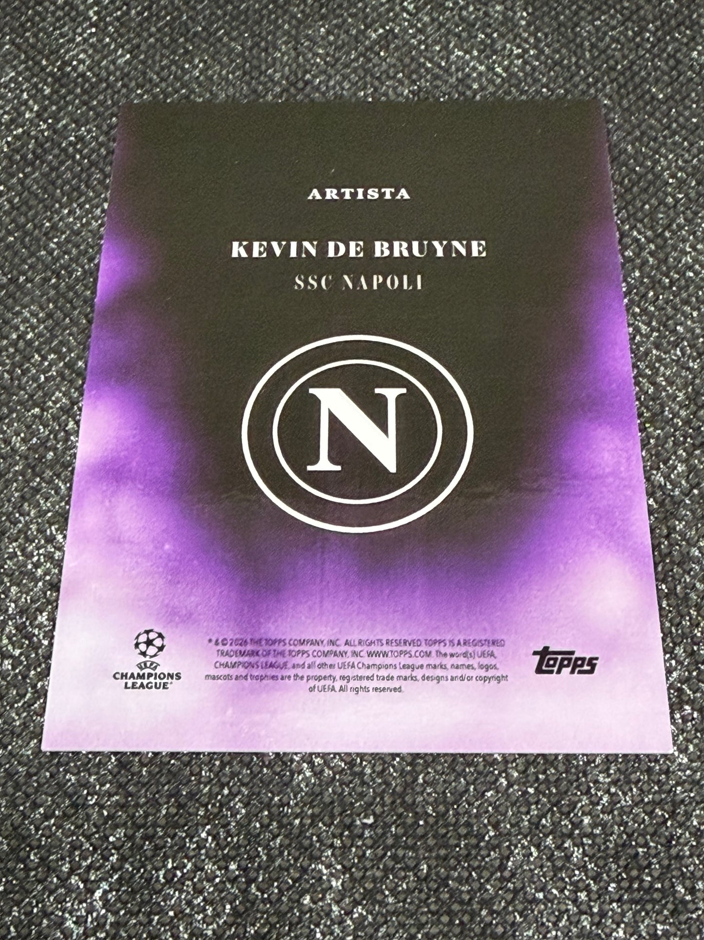 2025-26 Topps Simplicidad UEFA Champions League Artista Insert Purple (01/50=1/1) - Kevin De Bruyne