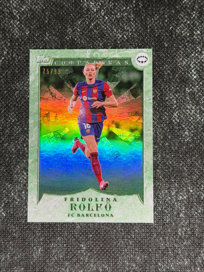 2024 Topps Aitana Bonmati Platinum Curated Companeras Green 75/99 - Fridolina Rolfo