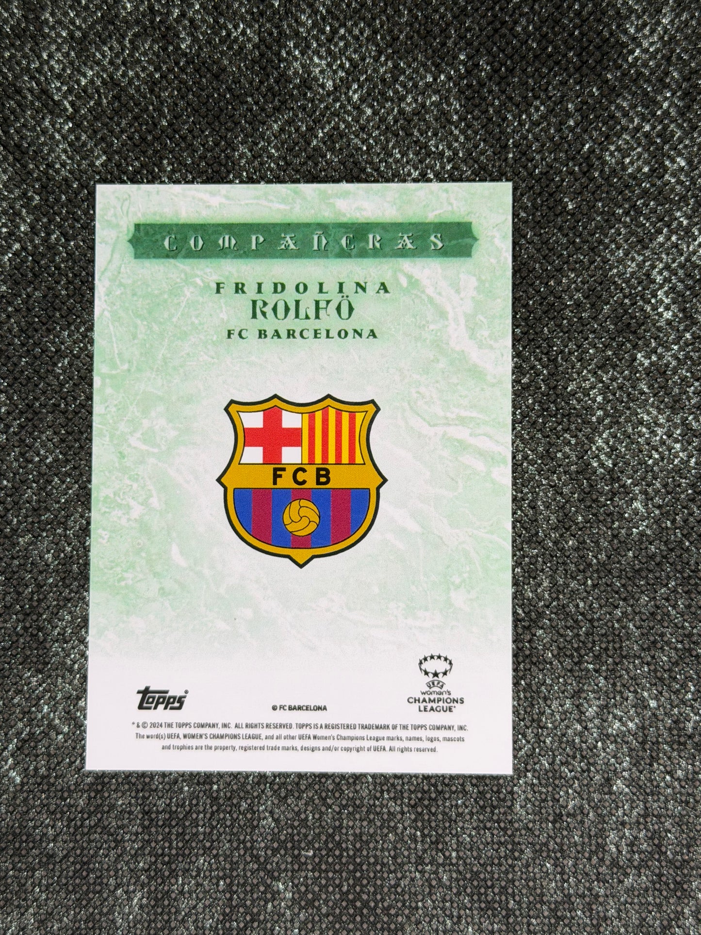 2024 Topps Aitana Bonmati Platinum Curated Companeras Green 75/99 - Fridolina Rolfo
