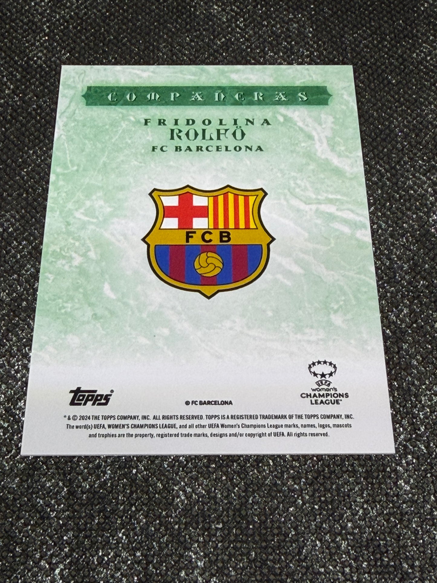 2024 Topps Aitana Bonmati Platinum Curated Companeras Green 75/99 - Fridolina Rolfo