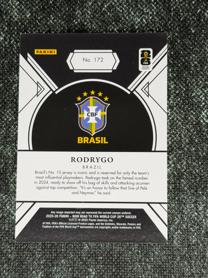 2025-26 Panini Noir Road To FIFA World Cup 26 Soccer Silver 26/49 - Rodrygo